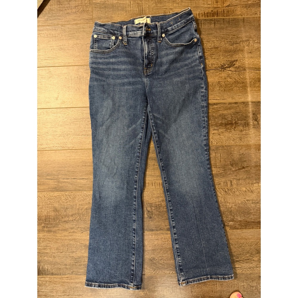 Madewell Womens Mid Rise Kick Out Jeans Blue Flare Denim Size 27